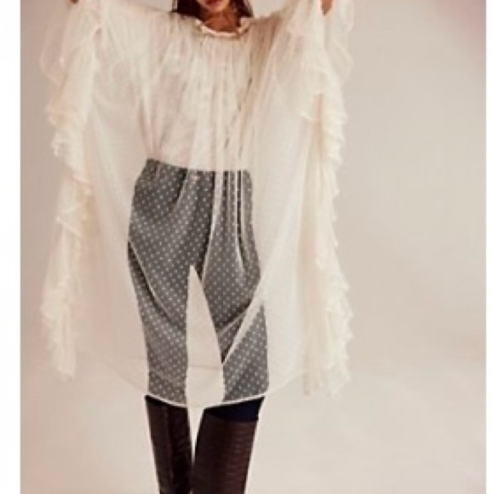 FP Movement by Free People Cream Sheer Tunic